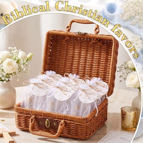 Sliner 50 Set 50 Set Baptism Party Favors Shot Glasses with Card Bag, Gold