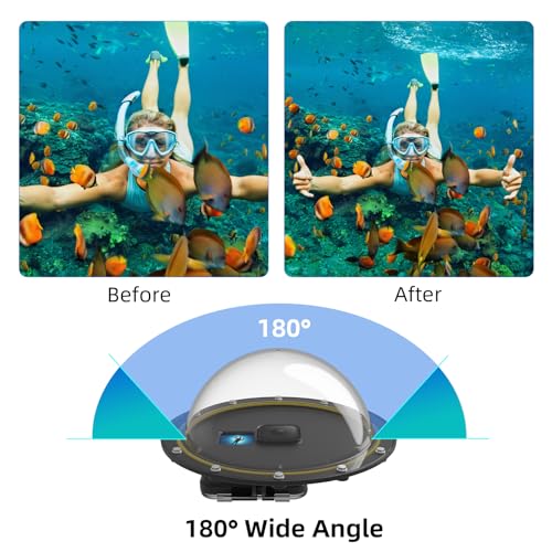 AFAITH Gopro Dome Port for GoPro Hero 9/10/11/12/13 Black, Underwater 6 Inch Acrylic Dome Port with Waterproof Cover Case + Floating Bobber Handle + Trigger GoPro Hero 12/11/10/9 Black