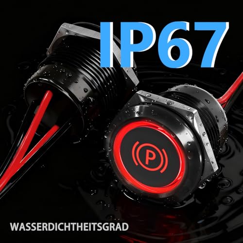 2 x 22 mm LED Switch Metal Push Button, Pre-Wired 20 A 12-24 V DC IP67 Light Button with 185 Interchangeable Symbols 1NO1NC for Car, Boat, Satellite Circuit (Red LED) | Metall Vorverdrahtet Ip67 druckschalter Mit 185 Austauschbaren Symbolen 1no1nc Für ...