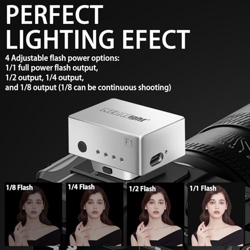 MEDALight F1 Mini Camera Flash Camera Flash Speedlite for Ricoh (GR3/GR3X,etc.) Fuji/Sony ZV1/Nikon/Canon,Digital Film Cameras,Portable Mini hot Shoe Flashlight for DSLR Cameras.(Silver) Silver
