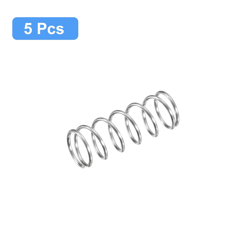 [Australia - AusPower] - uxcell Compression Spring, 5Pcs 304 Stainless Steel, 9mm OD, 0.6mm Wire Size, 25mm Free Length, Silver Tone 0.6mmx9mmx25mm 