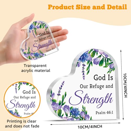 Inspirational Christian Gifts for Women Acrylic Heart Table Decorations Bible Verse Gift Religious Faith Gifts Spiritual Gift for Friend Christmas Birthday Present for Family Home Office Decorations Bible Verse Desk Sign