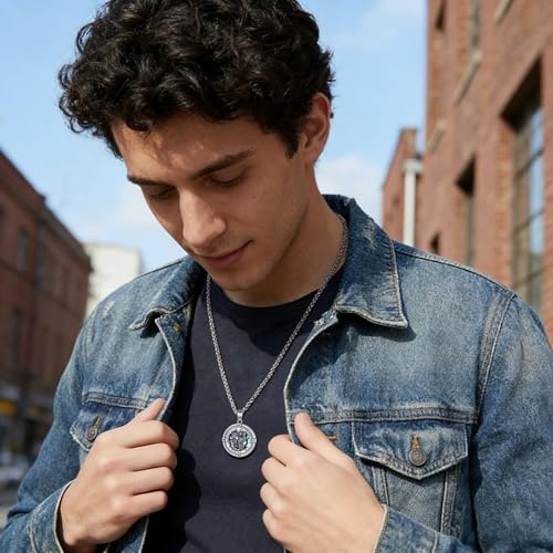 St Christopher Necklace Saint Christopher Medal Pendant for Men