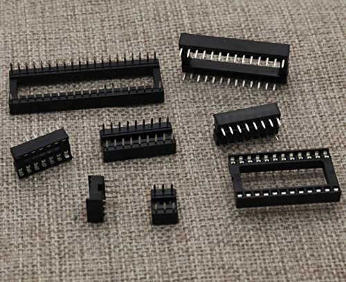 110pcs 2.54mm Pitch DIP IC Sockets Type Adaptor Set 6,8,14,16,18,24,28,40 Pin
