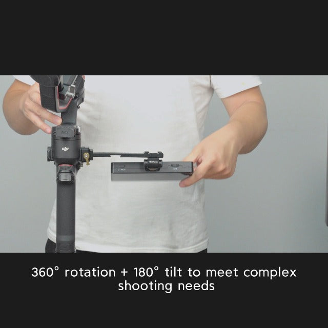 Adjustable Camera Monitor Mount with Quick Release NATO Clamp, Cold Shoe Mount, 360° Rotatable Field Gimbal Monitor Holder for DJI RS 5/RS 4 Mini/RS 4 /RS 4 Pro/RS 2 /RSC 2 /RS 3 /RS 3 Pro/RS 3 Mini W2203