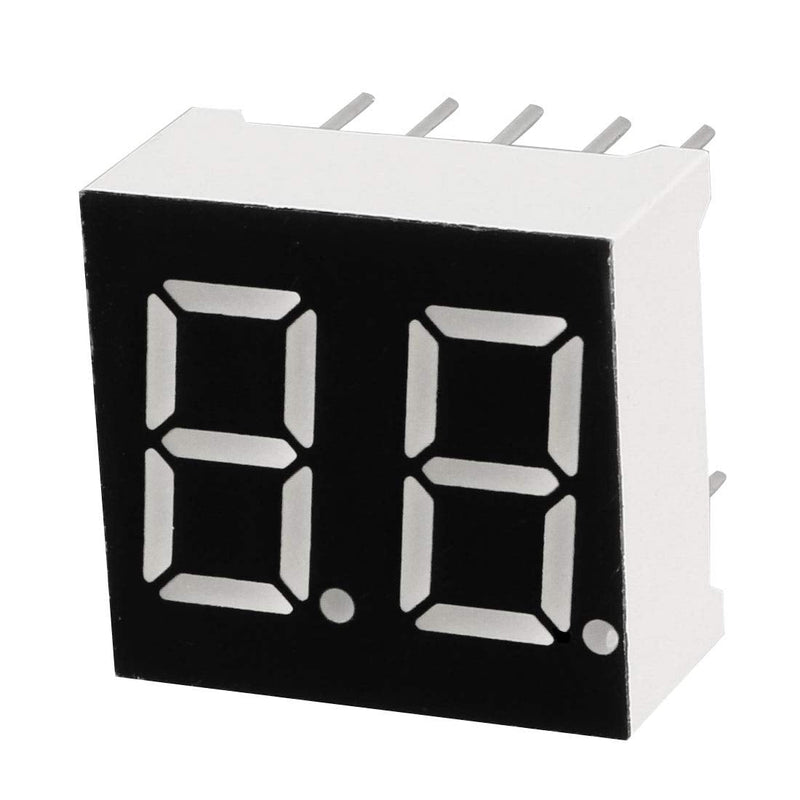 [Australia - AusPower] - uxcell Common Cathode 10 Pin 2 Bit 7 Segment Display 0.59 x 0.55 x 0.28 Inch 0.35" Red LED Display Digital Tube 5pcs 