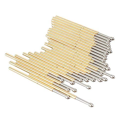 Pogo Pins, Pack of 100 P100-E2 Spring Contact with 1.5 mm Diameter and Tapered Head, Ideal for Electronics Testing, Test Tools, LED Assembly and Measuring Applications, Precise and Reliable