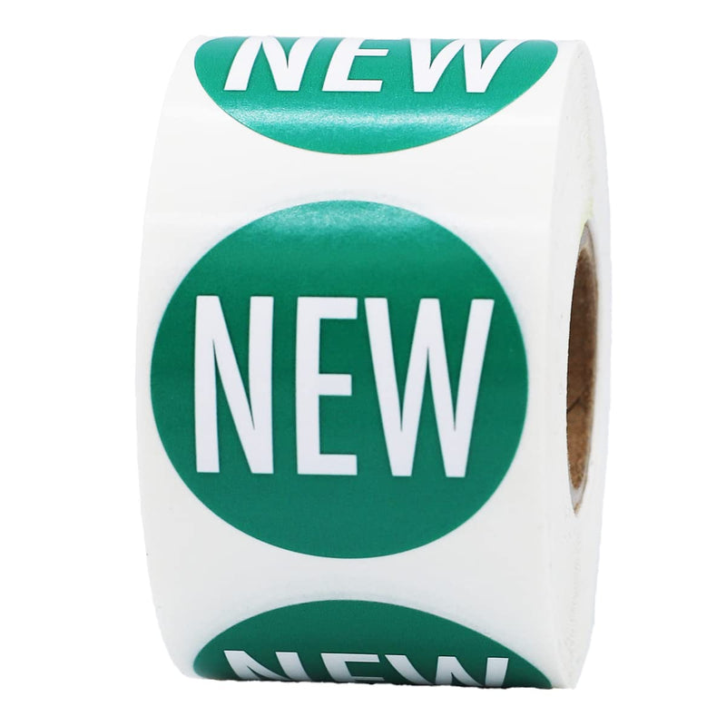 Green with White New Stickers 1.5 Inch Round Circle Labels 500 Total Adhesive Stickers on a Roll for Inventory Marking Product Identification and Retail Tagging Made in the USA