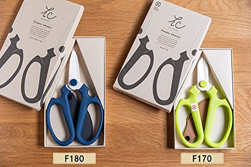 Blue SAKAGEN F-170 Japanese floral scissors for flower arranging, ikebana, and gardening