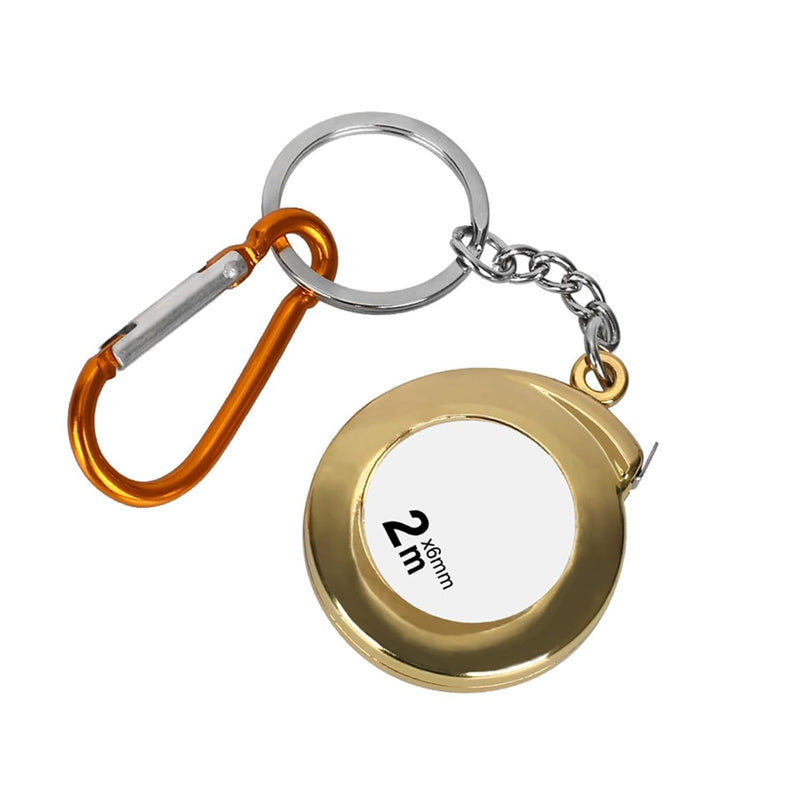 [Australia - AusPower] - Tape Measure Keychain, Functional Mini Tape Measure Keychain 2M Stainless Steel Tape Measure Durable silver 