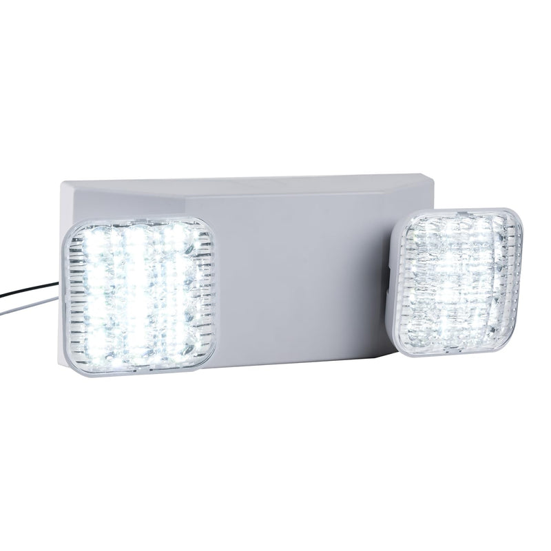 LED Emergency Lights for Business Home Power Failure,4Hours 300lm Automatic Battery Backup,Rechargeable Emergency Exit Lighting Fixtures,Hardwired, UL 924 AC85-277V Square with L N Wires White