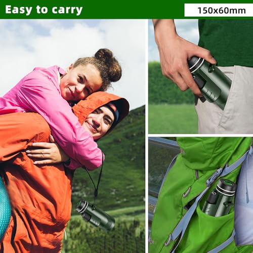 40X60 High Power Monocular Telescope with Tripod & Phone Adapter, HD Low Light Vision for Adults, Perfect for Wildlife Watching, Hiking, Camping and Sporting Events