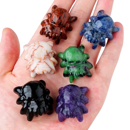 Erliway 1.2" Purple Fluorite Crystal Spider Figurine Animal Statue