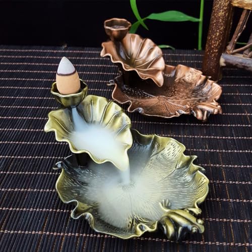 Bronze Incense Holder – Elegant Zinc Alloy Incense Holder with Pond Lotus Design for Home Décor & Meditation
