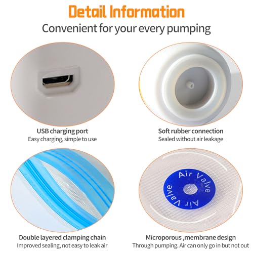 Mini Portable Food Vacuum Sealer Machine USB Rechargeable with 10 Reusable Bags, Handheld Vacuum Sealer Set for Dry or Moist Food, Compact Handy Pump for Food Storage, Sous Vide Preservation Cooking