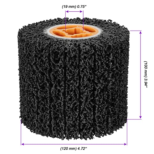 JOIKIT 4.5 x 4 inch 40 grit abrasive drawing wheel with 3/4 inch wire brush for wood and metal surface polishing