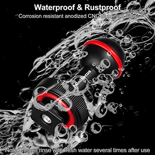 MINIFOCUS 1" Ball Head Cold Shoe Base Adapter, Universal Ball Joint Bracket with Cold Shoe Base Adapter for Diving Light Underwater Camera Waterproof Housings Case Video/Flash/Strobe Hot Shoes