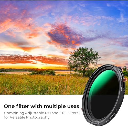 K&F CONCEPT 72mm Variable ND2-32 & CPL Polarizing Effect in 1 Lens Filter