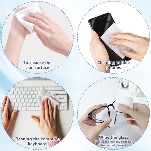 Pack of 400 Alcohol Swabs, Alcohol Pads with Travel Size, 75% Alcohol Wipes, Hygienic, Individually Packed, Ready to Use for Removing Sticky Nails, Mobile, Keyboard and Surfaces, 6 x 3 cm