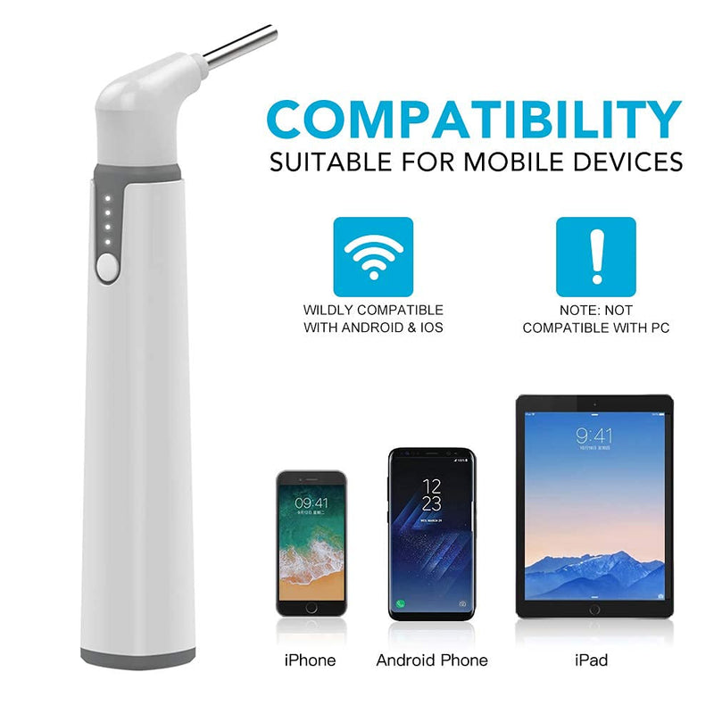 Wireless Otoscope, 3.9mm Ultra-Thin WiFi Ear Scope Camera with Earwax Removal Tool and 6 LED Lights, Ear Cleaner with Gyroscope, Ear Endoscope Compatible with Android and iPhone