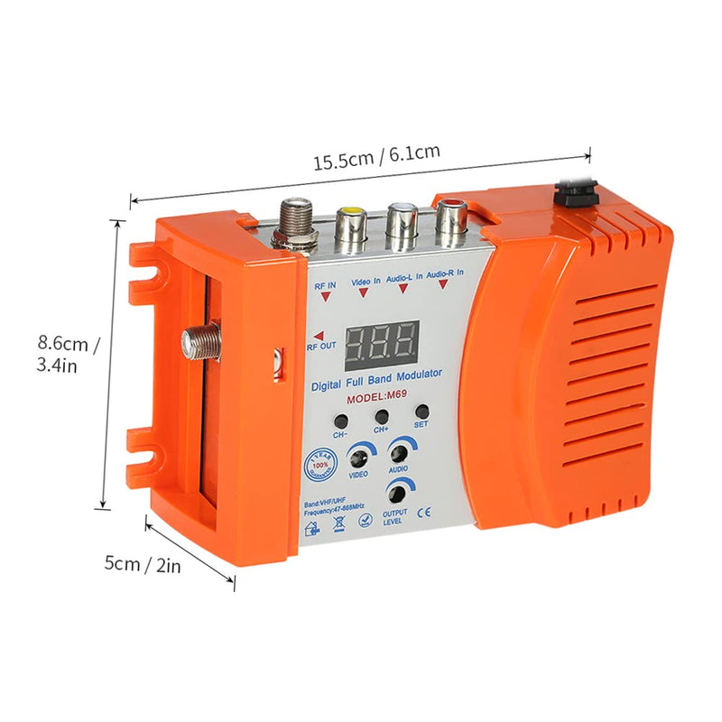 [Australia - AusPower] - Modulator RF Converter, Weytoll Compact RF Modulator, Audio Video TV Converter, Demodulator Adapter w/Antenna in/Out & Channel Switch RHF UHF Signal Amplifier AC120V 