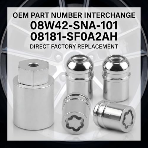 Phaftc alloy wheel lock lug nuts compatible with Honda 08W42-SNA-101