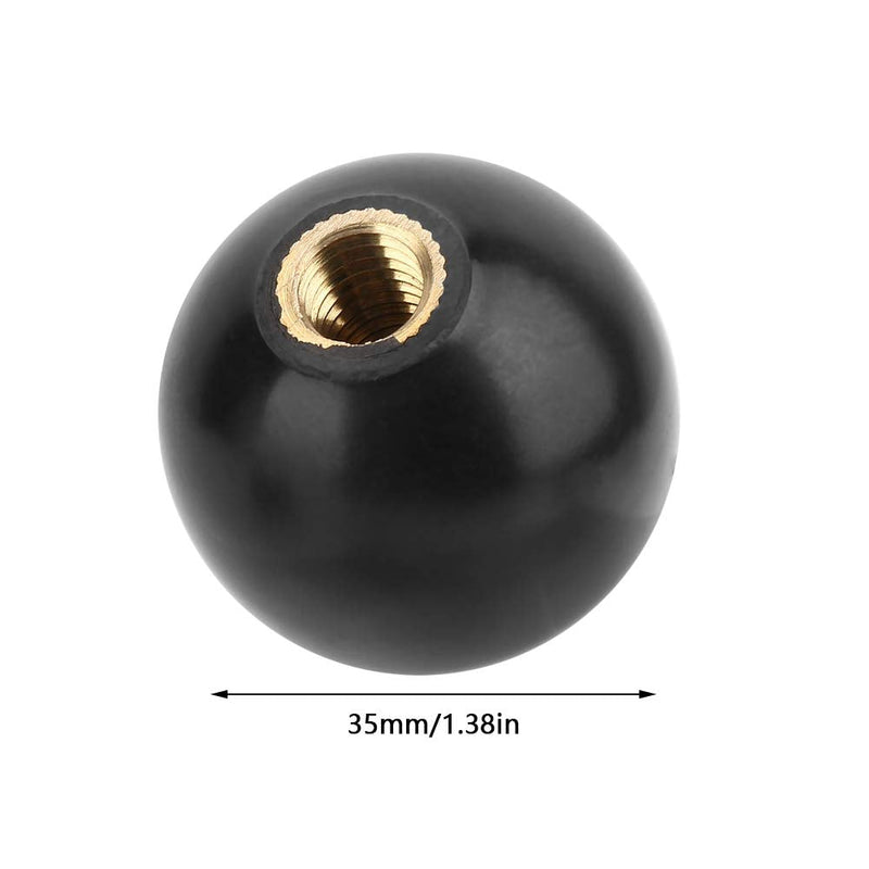 [Australia - AusPower] - 5Pcs Ball Knob M1035 Nylon Ball Knobs Ball Lever Knob Black Round Ball Engineering Plastic Lever Knob Machine Tool Replacement 