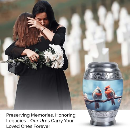 Cardinal Spring Meeting - Mini Urns for Ashes - Small Urns for Mom & Dad - Little for Male & Female - Decorative Urn - Ashes Keepsake for Burial Urn - 3 Inch - Pack of 2 Keepsake-2 Cardinal Spring Meeting
