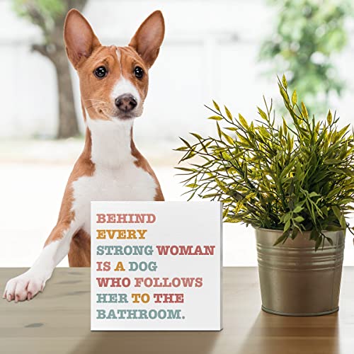 Funny Dog Bathroom Desk Decor, Dog Bathroom Toilet Wooden Box Sign A1