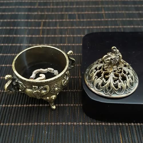 Elegant Metal Elephant Incense Holder with Gourd Design – Compact Zinc Alloy Incense Burner in Antique Bronze Finish