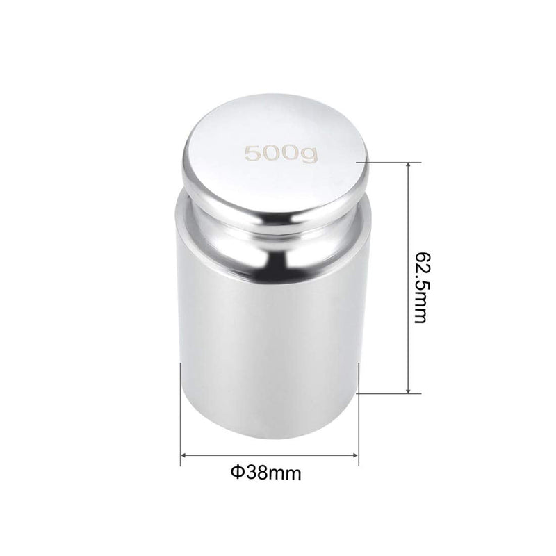 sourcing map 2pcs Gram Calibration Weight 500g M1 Precision Steel Chrome-Plated | Digital scales