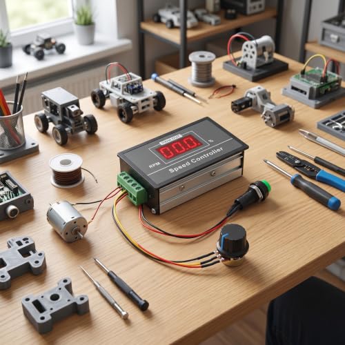 DC 6-60V 12V 24V 36V 48V 30A PWM DC Motor Speed Controller (PWM) Speed Adjustable, Stepless Controller with Start-Stop Switch