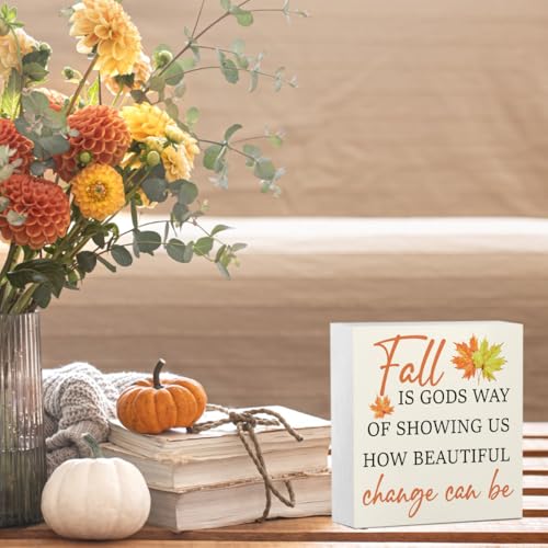 Fall Bible Verse Decor Inspirational Religious Gifts for Women Change