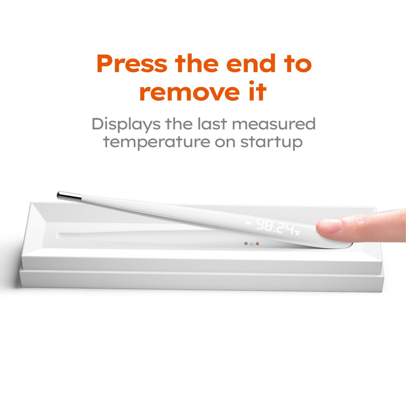 [Australia - AusPower] - Oral Thermometer for Adults and Kids，Rechargeable Fast Reading Digital Thermometer with LED Display，Medical-Grade Accurate Rectal Thermometer for Babies White 