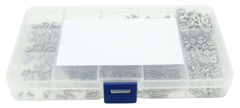 480Pcs #2-56#4-40#6-32 UNC Stainless Steel Button Head Hex Socket Cap Bolts Screws Nuts Assortment Kit #2-56，#4-40，#6-32