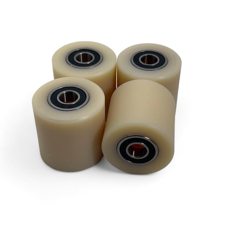 [Australia - AusPower] - Nylon Pulley 4 pcs 1.5-inch Nylon Roller Wheel with Bearings, CNC Guiding Wheel Flat Belt Idler (1.5in Diameter - 1 in Wide - 3/8 in Bearing) 1.5 * 1 
