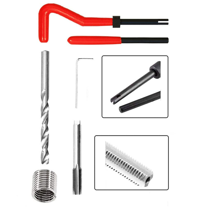 [Australia - AusPower] - 15 pcs Helicoil Thread Repair Insert Set, M9 x 1.25 x 13.5mm Compatible Auto Car Hand Tool Set 