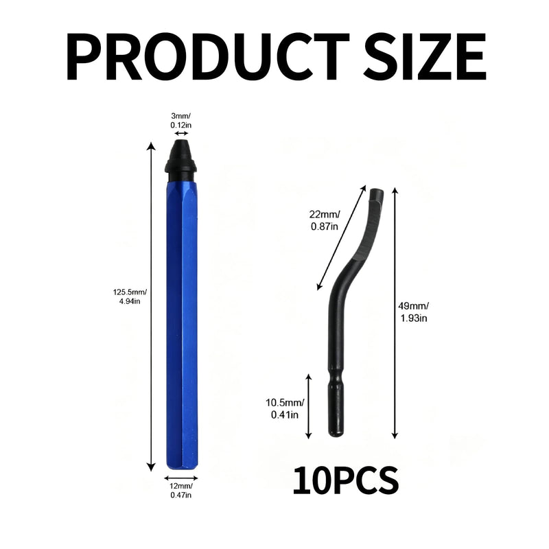 Deburring 3D Printing, Universal Deburring Tool, 1 Handle with 10 Replacement Blades for 3D Printing, Model Making, DIY Projects, Steel, Copper, Aluminum and Plastic