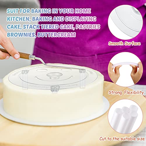 Marsui 68 Pcs Plastic Cake Dowel Rods Set 20 Clear Plastic Dowel Rods12 Stacking and 20 Separator Plates for 4, 6, 8, 10 Inch Cakes