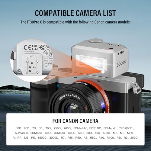 Godox iT30 Pro C Mini TTL Flash Compatible for Canon Cameras Godox iT30ProC Silver IT30 PRO for Canon