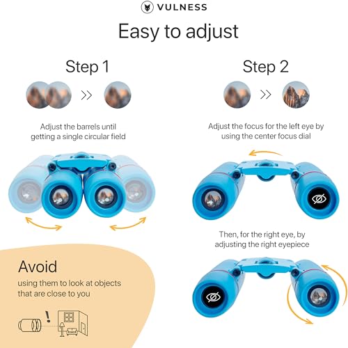 VULNESS Binoculars for Adults, Small Mini Travel Essentials, 8X21, Blue