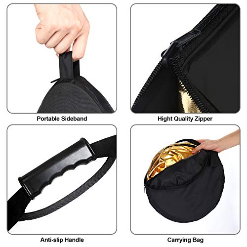 Selens 5-in-1 Oval Reflector with Handle for Photography Photo Studio Lighting & Outdoor Lighting (24 x 36 Inch) 24 x 36 Inch Oval Reflector