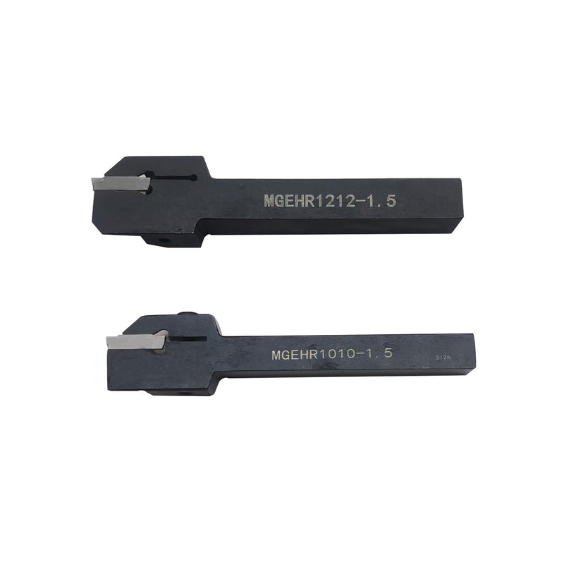 [Australia - AusPower] - 3/8" 1/2" Grooving Cut-Off Tool Holder MGEHR with 10pcs MGMN150 Tin Coated Indexable Carbide Grooving Inserts 1.5mm Width Carbide Blade for Steel (MGMN150 with 2pcs Tool Holder) MGMN150 with 2pcs tool holder 