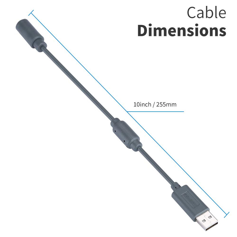 [Australia - AusPower] - USB Breakaway Cable for Xbox 360, USB Adapter Cord Dongle Compatible with Microsoft Xbox 360 Wired Controller Game Guitar Hero Rock Band 
