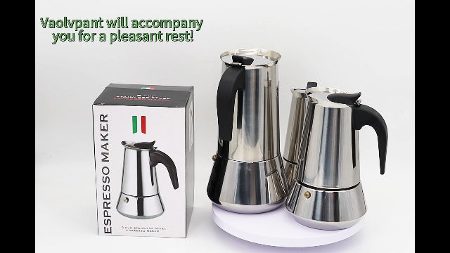 2 Cup Stainless Steel Moka Pot Stovetop Espresso Maker 2 Cup 100ml