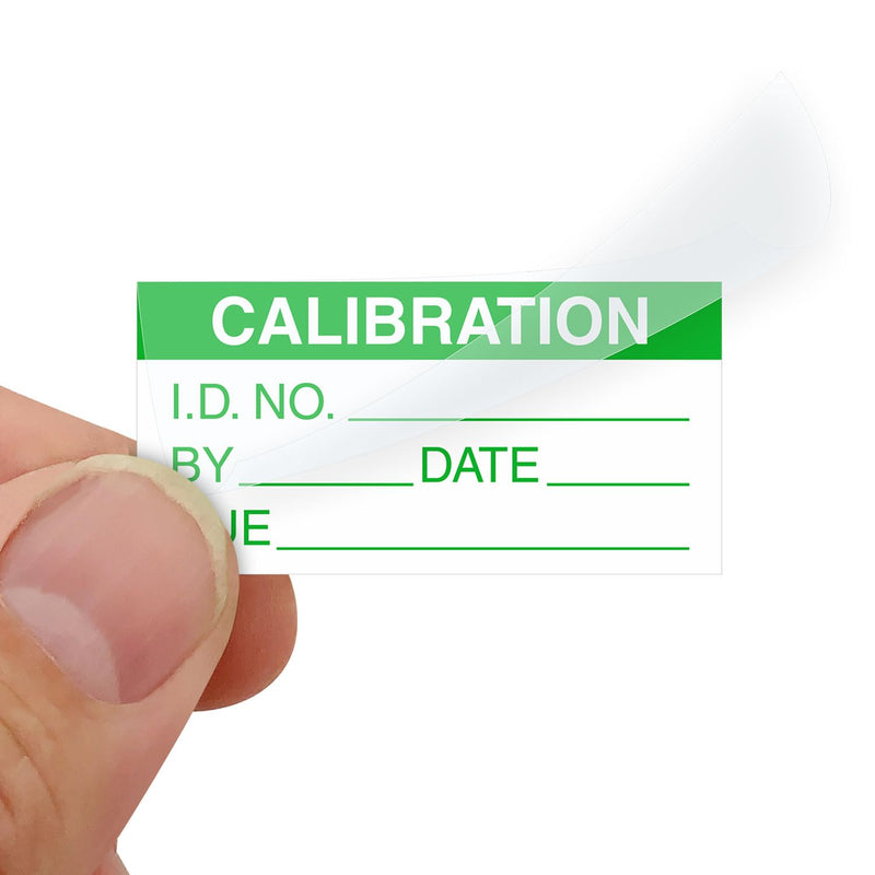 SmartSign Mini Self-Laminating Calibration Labels - Pack of 210, Polyester with Clear Flap, 0.5 x 1 inch, Protect Your Writing, Screen Printed, Green and White, Made in USA Self Lamination