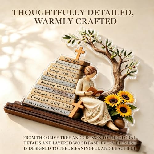 Christian Gifts for Women, Inspirational Bible Verse Acrylic Wooden Stand