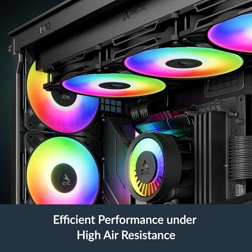 ARCTIC P14 Pro A-RGB (Black) - Powerful 140 mm Premium PC Fan | PWM Case Fan, Y Cable Splitter, Case Fan, 400-2500rpm, 0rpm <5%PWM, 5V Digital RGB, Hydrodynamic Plain Bearing, 4-Pin