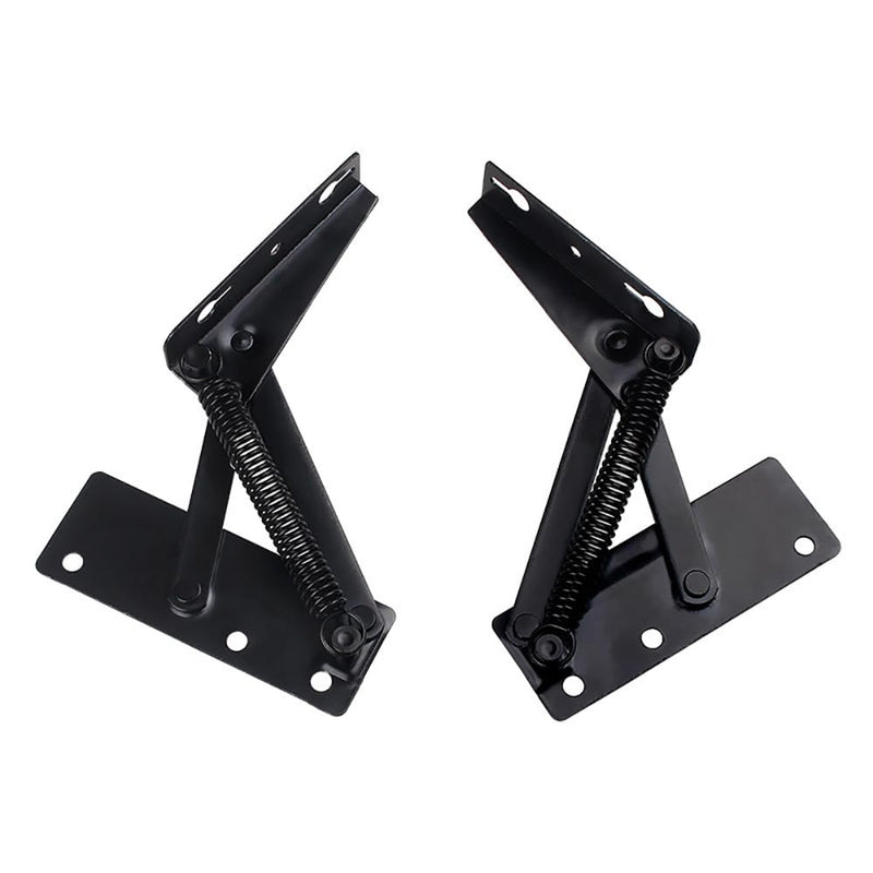 [Australia - AusPower] - (2pc) Black spring hinge 80 degree foldable lifting bracket is widely used for sofa hinge lifting and furniture storage support hinges (black) 