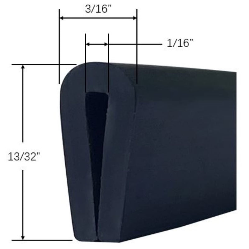 [Australia - AusPower] - Rubber Edge Trim, 1/16" U Channel Edge Trim, Edge Protector, Length 10Ft, U Shaped Gasket, EPDM Material, Black Color, Edge Protector for Sheet Metal1 Fit 1/16"- Length 10' 